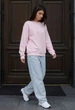 Женский свитшот Стаф розовый оверсайз на флисе теплый спортивная кофта Staff zy pink oversize fleece L (405130) - изображение 5