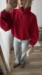 Женская флисовая кофта на коротком замке красная однотонная базовая флиска Oversize (405163) - изображение 4