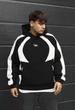 Мужской худи стаф черно-белое оверсайз на флисе с логотипом Staff black & white logo oversize fleece XS (405123) - изображение 1