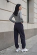 Женские спортивные штаны стаф темно-серые на флисе с логотипом Staff ki dark gray logo fleece XXS (404448) - изображение 2