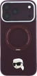 Etui na smartfon Apple iPhone 18 Pro/17 Pro Karl Lagerfeld Ring Stand 360 Karl Head Pin MagSafe Burgundy (KLHMP18LPSRSKLHR) - obraz 1