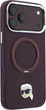 Etui na smartfon Apple iPhone 18 Pro/17 Pro Karl Lagerfeld Ring Stand 360 Karl Head Pin MagSafe Burgundy (KLHMP18LPSRSKLHR) - obraz 3