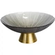 Фруктовница стеклянная "Gold & Grey" 24 см на золотой ножке Yiwu HP-34-118 - изображение 1