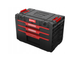 Ящик для зберігання інструментів 542х335х369 мм Qbrick PRIME Drawer 3 Toolbox модульний, пластиковий, чорний з червоним - зображення 1