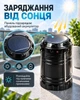 Кемпінговий ліхтар світлодіодний акумуляторний на сонячній батареї Solar SH-5800T 6LED+1W Power Bank Чорний - зображення 3