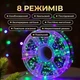 Гірлянда-нитка Роса Хвойна лапа 50 м 1500 LED, Світлодіодна новорічна гірлянда на гнучкому мідному дроті із зеленою оболонкою для ялинки, вікон, фотозон та святкового декору дому, Різнокольоровий - зображення 5