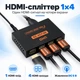 Розгалужувач відеосигналу Stone 1x4 HDMI 4K дублювання сигналу на 4 виходи спліттер (ST-SS022) - зображення 1