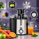 Электрическая соковыжималка Mesko MS 4126 Black 600 Вт Центробежная соковыжималка для твердых овощей и фруктов с двумя скоростями - изображение 3