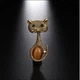 Брошь маленький кот с камнем под тигровый глаз, 3038 - изображение 3
