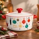 Супница с крышкой 800 мл Merry Christmas бульонница фарфоровая кастрюля подачи супа для сервировки стола - изображение 1