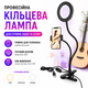 Лампа кольцевая светодиодная для фото видео прямых эфиров макияжа и онлайн-уроков с держателем для телефона настольным креплением-прищепкой гибкой регулировкой угла наклона и USB-питанием Professional Live Stream черная для блогеров и видеозвонков - изображение 1