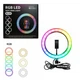 Лампа кольцевая RGB LED для фото видеосъемки макияжа и стримов диаметром 33 см с регулировкой яркости 10 уровней теплым холодным и естественным светом 168 светодиодами держателем для смартфона USB-питанием MJ33 черная для создания контента - изображение 4