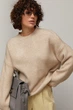 Подовжений в'язаний джемпер oversize колір бежевий розмір ONE SIZE FL_003576 - зображення 1