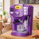 Детская игрушечная кофемашина рожковая Toy Coffee Maker фиолетовая, кофейный аппарат на батарейках с верёвкой и чашкой - изображение 4