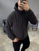 Мужская зимняя кофта на флисе с капюшоном утепленная флиска на змейке Frost М Темно Серая - изображение 2