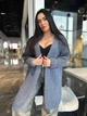 В'язаний жіночий кардиган оверсайз NASTIA, колір Джинс розмір One Size - зображення 2