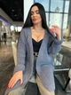 В'язаний жіночий кардиган оверсайз NASTIA, колір Джинс розмір One Size - зображення 4