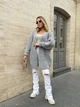 В'язаний жіночий кардиган оверсайз NASTIA, колір Сірий One Size - зображення 7