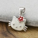 Срібний кулон Hello Kitty для ланцюжка до 3 мм ТС9540080 розмір 19х16 мм емаль вага 2.1 г - зображення 2