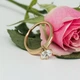 Кольцо из медицинского золота 18К с белым фианитом Promise – Xuping, ширина 7 мм, арт. 60228 - изображение 2