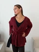 Вязаный женский кардиган Мечта ART KNIT бордо, oversize 046615 - изображение 1