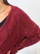 Вязаный женский кардиган Мечта ART KNIT бордо, oversize 046615 - изображение 5