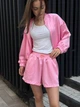 Сатиновый женский бомбер в розовом цвете L - изображение 10
