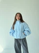 Голубой бомбер oversize с резинкой по низу L - изображение 5