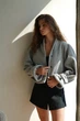 Женский жакет из букле, короткий крой, серый, размеры S-L - изображение 6