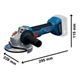 Аккумуляторная угловая шлифовальная машина Bosch GWS 18V-8 (18 В, 4 А·ч) (06019N9021) - изображение 3