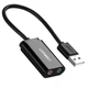 Звукова карта USB AUX jack, 2*TRS (Mic + Ear) ALC4042 Ugreen Чорна US205 (30724) - изображение 1