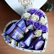 Подарунковий бокс у формі серця з солодощами Milka та трояндами для дівчини на день народження новий рік свято (ar464-1) - зображення 2