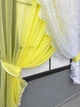 Кухонные шторки VR-Textil № 101к с подвязками жёлтый с белым 310х170 см (52-1228) - изображение 5