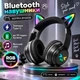 Навушники дитячі бездротові Cat Ear BT618 котячі вушка з RGB підсвіткою колір чорний - зображення 1