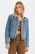 Жіноча джинсова куртка Levi's, блакитна, з хутром, розмір XL - зображення 1