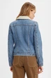 Жіноча джинсова куртка Levi's, блакитна, з хутром, розмір XL - зображення 2