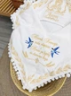 Крыжма для мальчика Family Tradition велюровая махра сатин с вышивкой и бахромой 100х100 см белая Молитва Богородицы - изображение 3