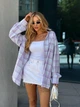 Сорочка з бавовни oversize з необробленими краями 42-48 лавандовий - зображення 1