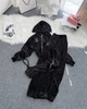Костюм трійка з вишивкою з велюру 42-46 чорний - зображення 3