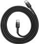 Кабель Baseus Cafule Type-C to Type-C 60W PD 2.0 (480 Мбит/с) 2m Черный/Серый (CATKLF-HG1) - изображение 2