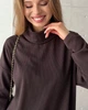 Кофта з високим горлом в рубчик на флісі шоколадна Merlini Serena 110002064 розмір 2XL/3XL - зображення 6