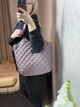 Жіноча сумка шопер з текстилю стьобана Рожевий - зображення 4