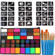 Профессиональный набор аквагрима FaceArt Magic, 42 цвета,10 кисточек, трафарет - изображение 1