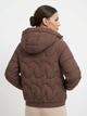 Женская демисезонная стеганая куртка коричневая с капюшоном (9598) XL - изображение 2