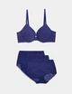 Бюстгальтер push-up кружевной M&S Collection Flexifit на косточках ярко синий 70E (2302) - изображение 4