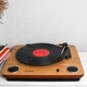 Виниловый проигрыватель ION Max LP Wood, проигрыватель для пластинок 33/45/78 об/мин, встроенные стереоколонки, AUX, RCA, выход на наушники, деревянный корпус, ременной привод, (без крышки) - изображение 1
