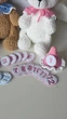 BABY BOX для новорожденного малыша, Медвежнок белый с розовым колпачком для ежемесячных фото с колпачком 12 месяцев, плюшевая пряжа - изображение 3