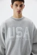 Світшот на флісі Pull & Bear сірий меланж з принтом NNHJP312 XL - изображение 4