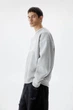 Світшот на флісі Pull & Bear сірий меланж з принтом NNHJP312 XL - изображение 5