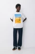 Футболка Pull & Bear молочний з принтом OKDTE138 XL - изображение 2